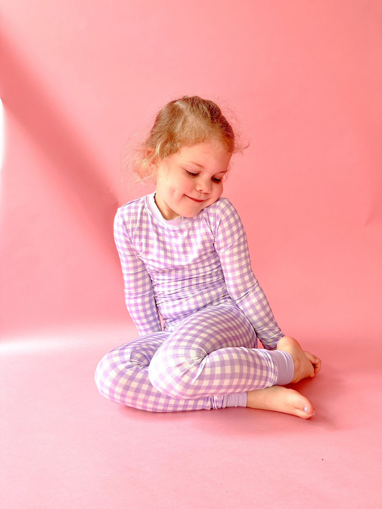 Purple Gingham PJ Set