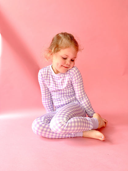 Purple Gingham PJ Set