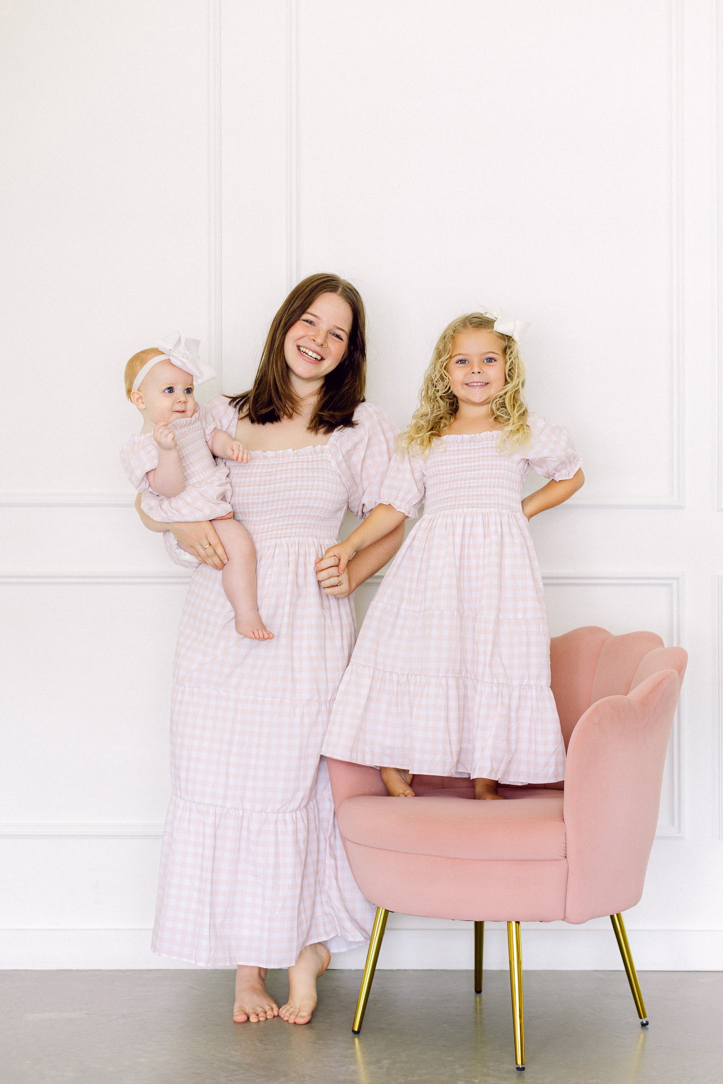 Neutral Plaid Mom Dress (FINAL SALE)