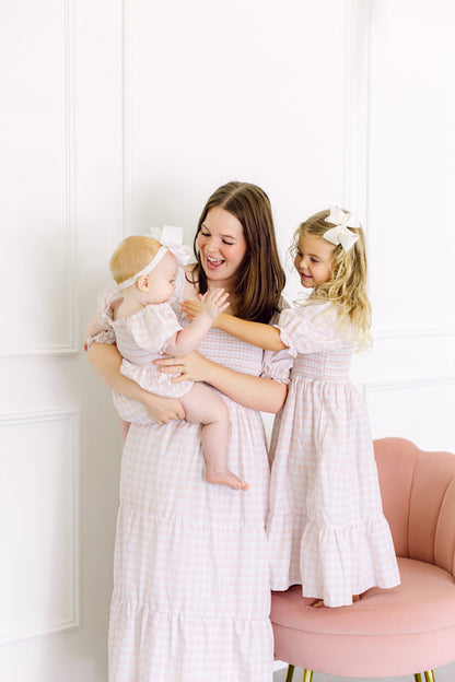 Neutral Plaid Mom Dress (FINAL SALE)