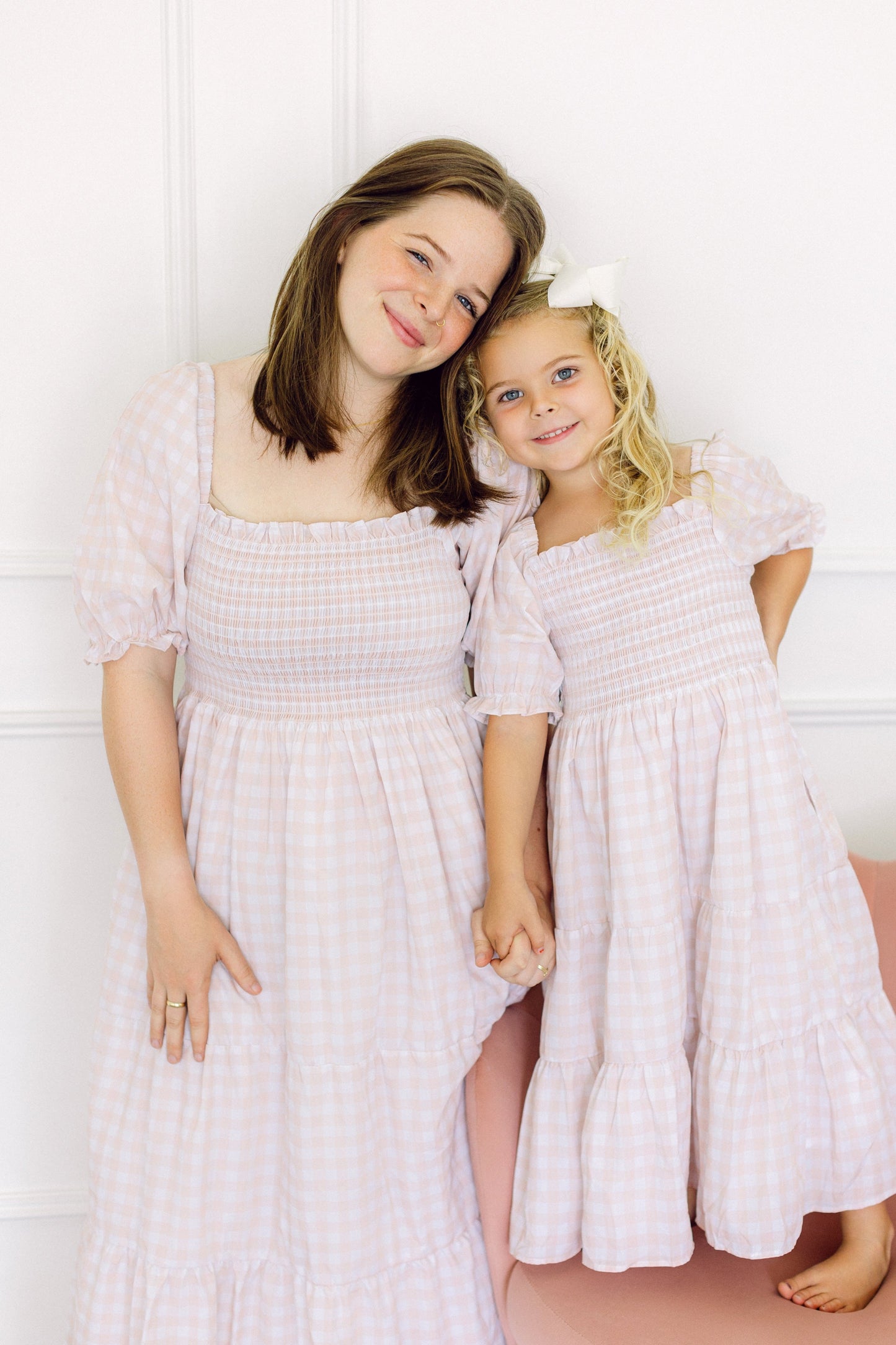 Neutral Plaid Mom Dress (FINAL SALE)