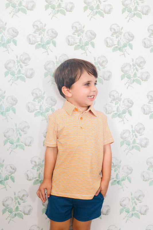 Orange Stripe Boys' Polo