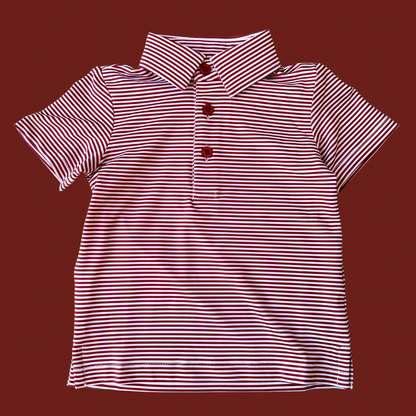 Maroon Stripe Boys' Polo