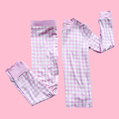 Light Pink Gingham PJ Set