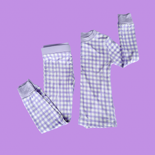 Purple Gingham PJ Set