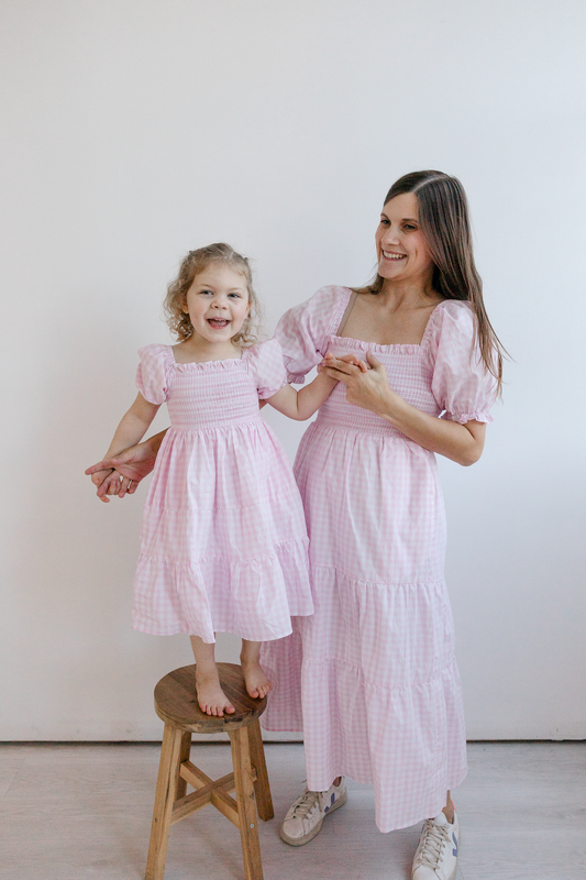 Pink Plaid Mom Dress (FINAL SALE)